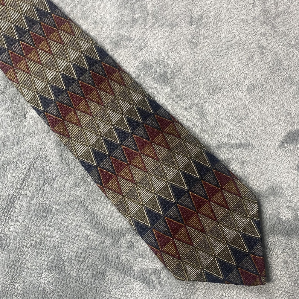 Zinc Tie Mens One‎ Size Multicolor Geometric Silk Wide Handmade Jacquard Necktie